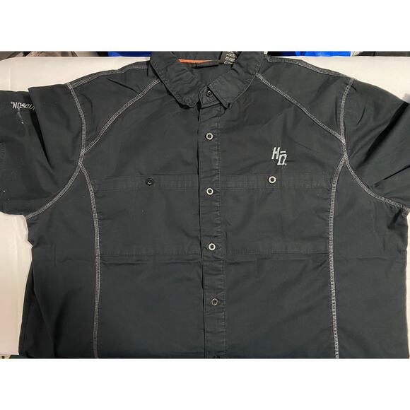 Harley-Davidson Motors Short Sleeve Button Up Mechanic Men’s Size 2XL Black - Picture 6 of 10